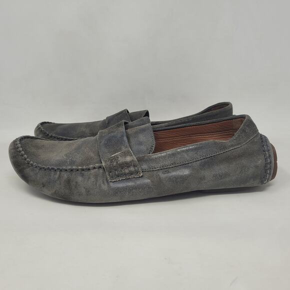 Jimmy Choo Shoes EU44.5 US11.5 Gray Suede Driving Loafers Slip On Moccasin Italy - Picture 5 of 14